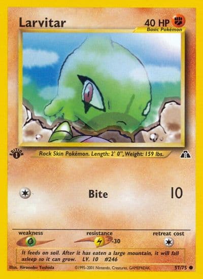 Larvitar Neo Discovery Pokemon card