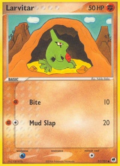 Larvitar Dragon Frontiers Pokemon card