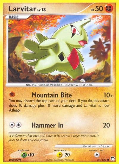 Larvitar Mysterious Treasures Pokemon card