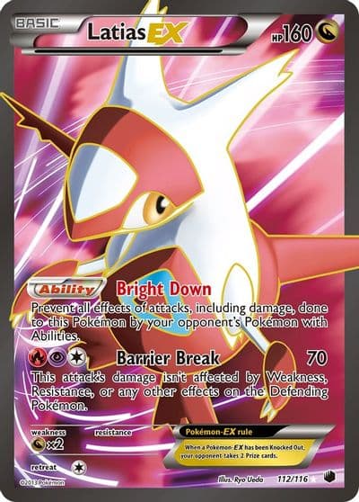 Latias EX (112 Full Art) Plasma Freeze Pokemon card