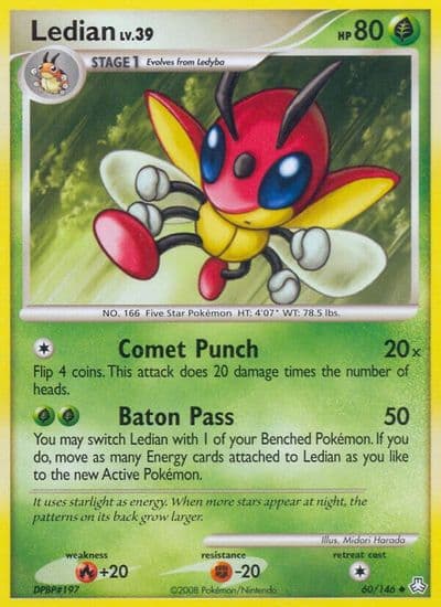 Ledian Legends Awakened Pokemon card