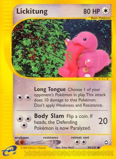 Lickitung Aquapolis Pokemon card