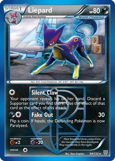 Liepard (Team Plasma) Plasma Storm Pokemon card