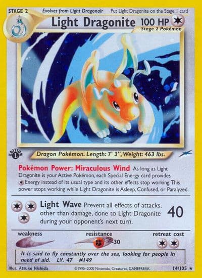 Light Dragonite Neo Destiny Pokemon card
