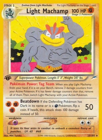 Light Machamp Neo Destiny Pokemon card