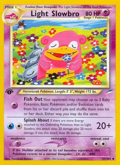Light Slowbro Neo Destiny Pokemon card