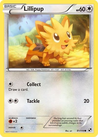 Lillipup (81) Black and White Pokemon card