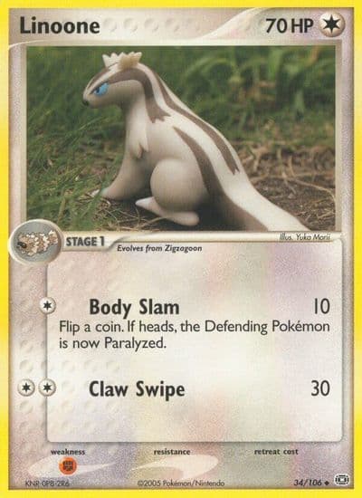 Linoone Emerald Pokemon card