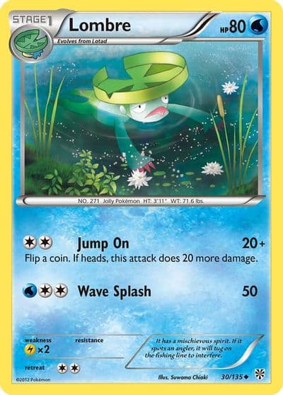 Lombre Plasma Storm Pokemon card