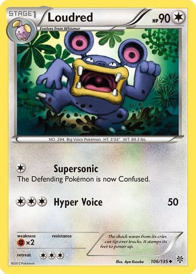 Loudred Plasma Storm Pokemon card