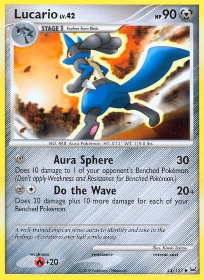 Lucario Platinum Pokemon card