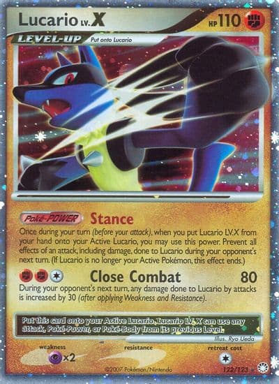 Lucario LV.X Mysterious Treasures Pokemon card