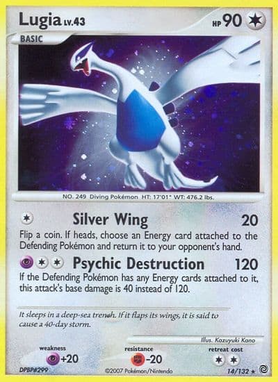 Lugia Secret Wonders Pokemon card