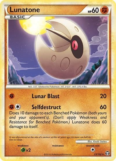 Lunatone Triumphant Pokemon card
