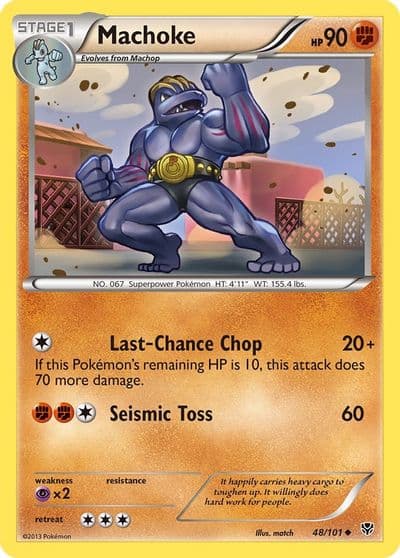 Machoke Plasma Blast Pokemon card