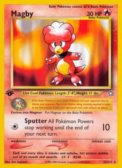 Magby Neo Genesis Pokemon card