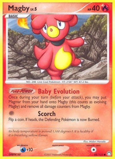 Magby Mysterious Treasures Pokemon card