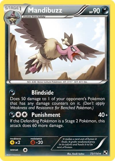 Mandibuzz Black and White Pokemon card