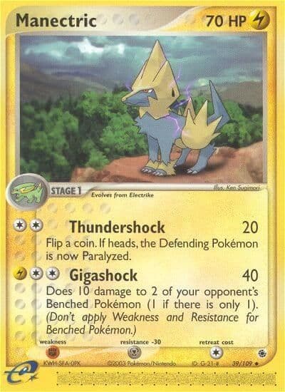 Manectric Ruby and Sapphire Pokemon card