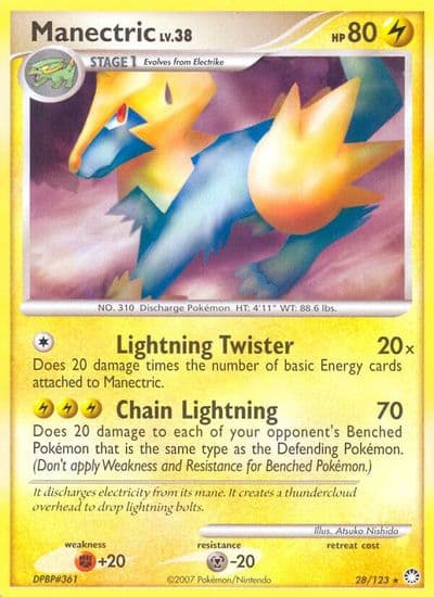 Manectric Mysterious Treasures Pokemon card