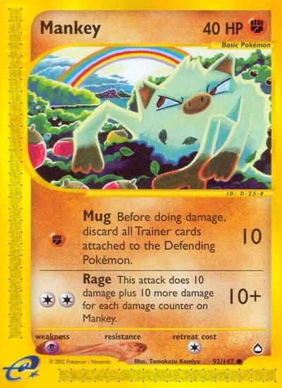 Mankey Aquapolis Pokemon card