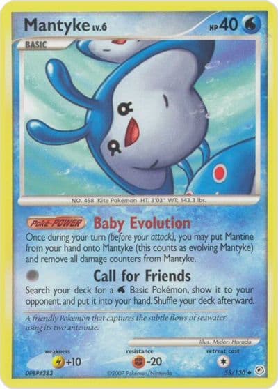 Mantyke Diamond and Pearl Pokemon card