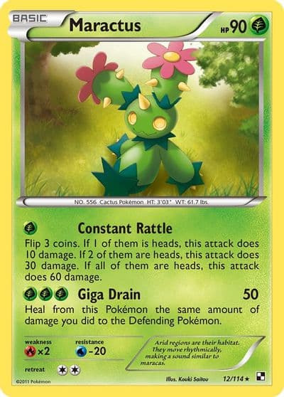Maractus (12) Black and White Pokemon card