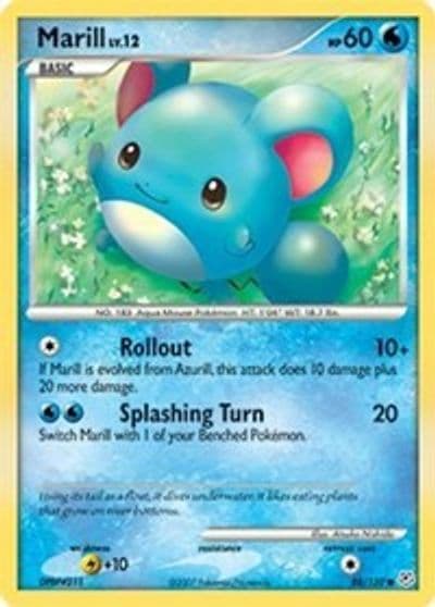 Marill Diamond and Pearl Pokemon card