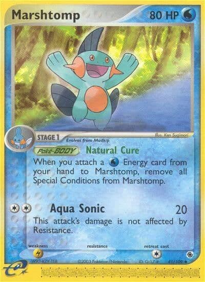 Marshtomp Ruby and Sapphire Pokemon card