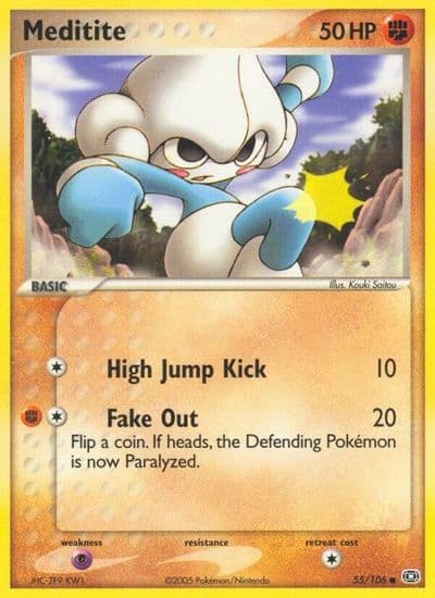 Meditite Emerald Pokemon card
