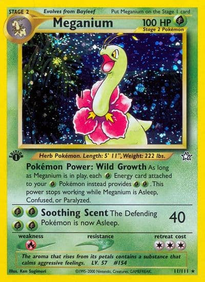 Meganium (11) Neo Genesis Pokemon card