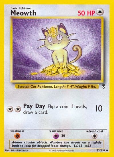 Meowth Legendary Collection Pokemon card