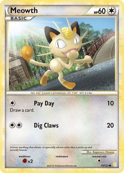 Meowth HeartGold SoulSilver Pokemon card