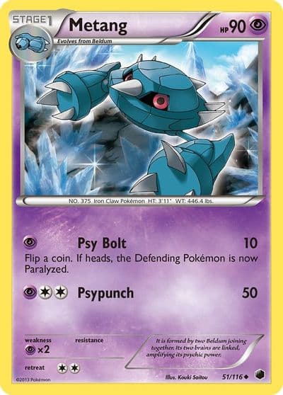 Metang Plasma Freeze Pokemon card
