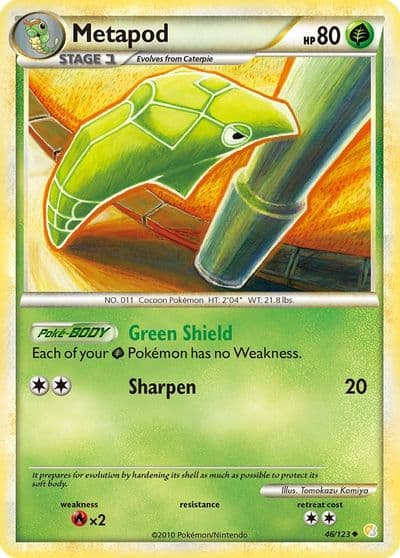 Metapod HeartGold SoulSilver Pokemon card