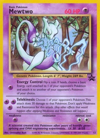 Mewtwo (12) WoTC Promo Pokemon card