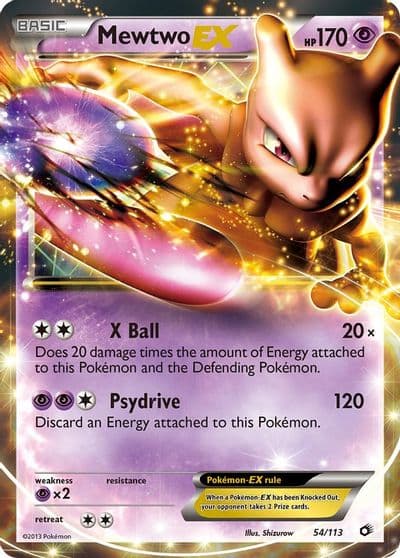 Mewtwo EX Legendary Treasures Pokemon card