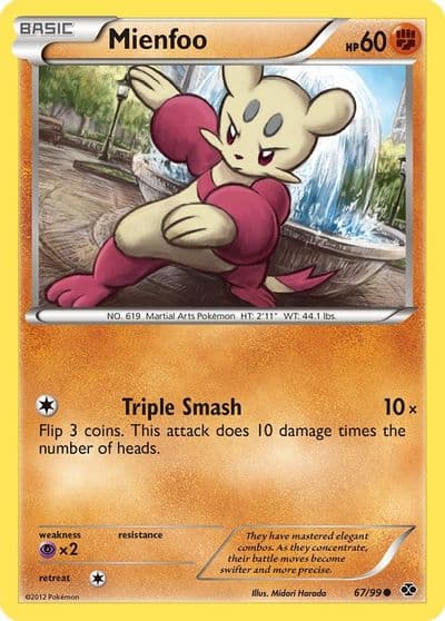 Mienfoo Next Destinies Pokemon card