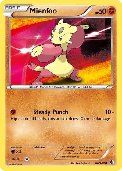 Mienfoo (86) Boundaries Crossed Pokemon card