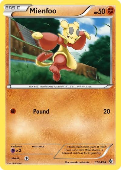 Mienfoo (87) Boundaries Crossed Pokemon card