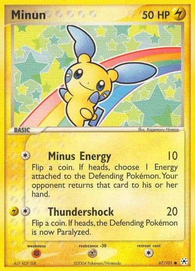 Minun Hidden Legends Pokemon card