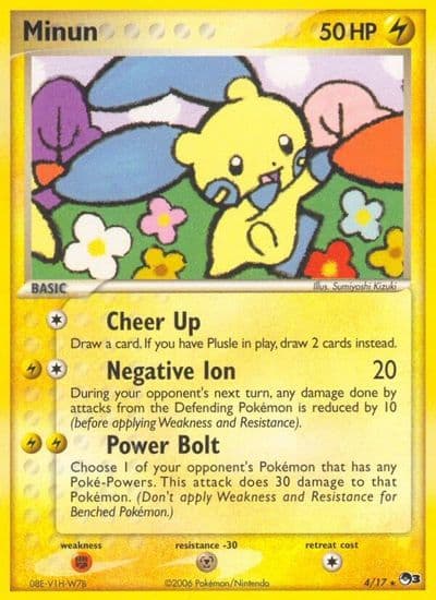 Minun POP Series 3 Pokemon card