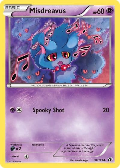 Misdreavus Legendary Treasures Pokemon card