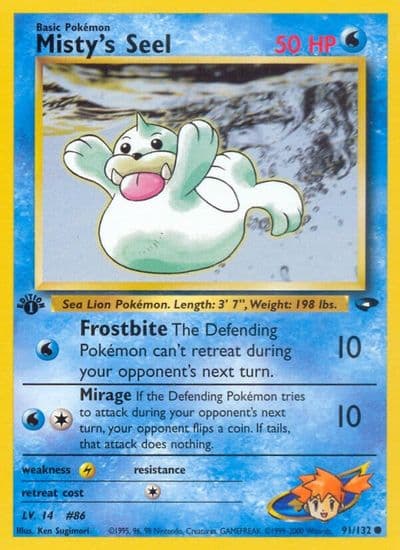 Misty's Seel Gym Challenge Pokemon card