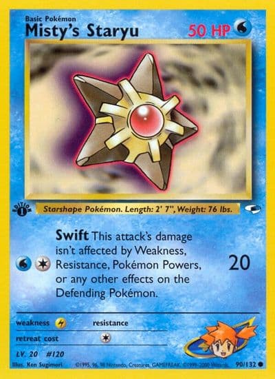 Misty's Staryu Gym Heroes Pokemon card