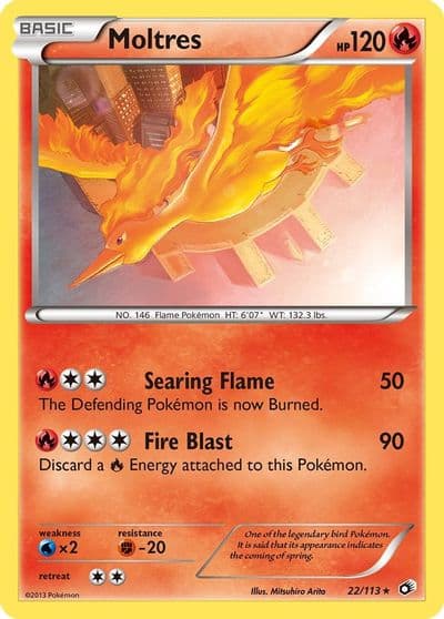 Moltres Legendary Treasures Pokemon card