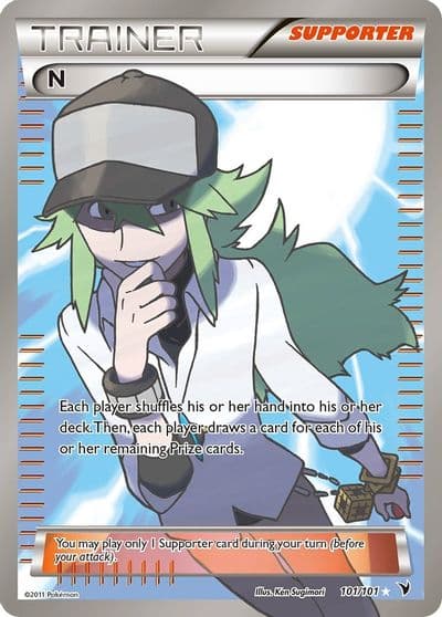 N (Supporter) (Full Art) Noble Victories Pokemon card