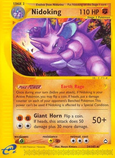 Nidoking (24) Aquapolis Pokemon card