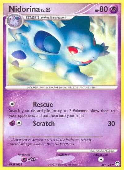 Nidorina Mysterious Treasures Pokemon card