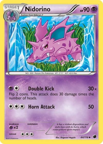 Nidorino Plasma Freeze Pokemon card